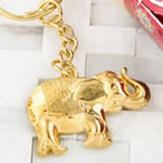 Gold metal Good luck elephant key chain