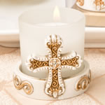Vintage cross themed candle votive from Fashioncraft&reg;