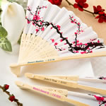 Personalized Delicate Cherry Blossom Design Silk Folding Fan