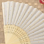 Personalized Metallics Collection Gold dot silk folding fan favor