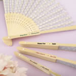 Personalized Collection Silver scallop folding fan favor