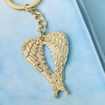 Gold Guardian Angel wings metal key chain