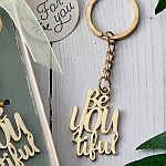 Be-You-tiful gold key chain