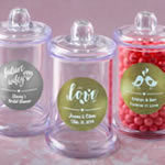 Personalized metallic collection clear acrylic apothecary jar with lid