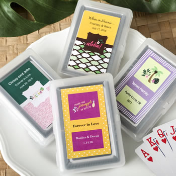 Personalized Playing Card Favor - Tropical Design
