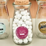 Personalized expressions collection Vintage Glass milk bottle with round cork top