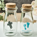 Design your own personalized vintage milk bottles with round cork top