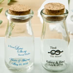 Design your own personalized vintage milk bottles with round cork top