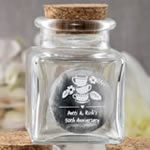 Personalized Metallics Collection square clear glass treat jar