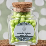 Personalized Expressions Collection square clear glass treat jar