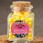 Personalized Expressions Collection square clear glass treat jar