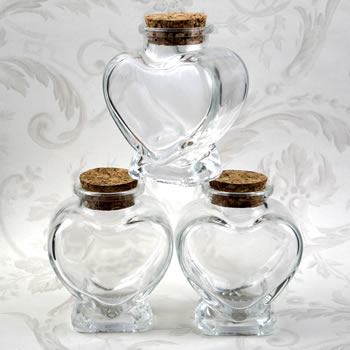 Perfectly Plain Collection heart shaped glass jars