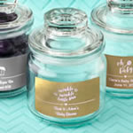 Personalized Metallics collection glass jar with sealed cover