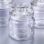 Perfectly Plain collection glass jar with sealed cover