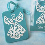 Turquoise Angel design luggage tag