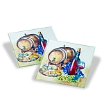 Set of 2 glass coasters - wine design