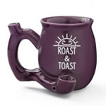 premium roast & Toast single wall mug - shiny plum with white print