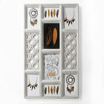 wall collage - antique ivory color - vertical - 8 openings