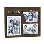 triple wood Friends frame - Holds one 5x7 and two 4x6 photos