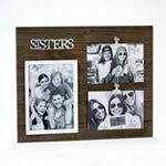 triple wood Sisters frame - Holds one 5x7 and two 4x6 photos