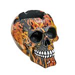 LARGE SKULL ASHTRAY - flame design