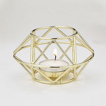 Geometric design  gold metal tealight candle holder from Fashioncraft&reg;