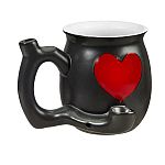 embossed red heart mug - white inside