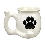 dog paw mug - white with black paw