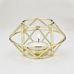 Geometric design  gold metal tealight candle holder from Fashioncraft&reg;