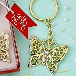 Luxurious gold butterfly design metal key chain