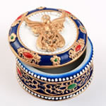 angel covered box - ornate with gold accents