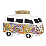 VINTAGE BUS STASH JAR - colorful flower burst design