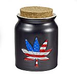 Patriotic embossed leaf stash jar