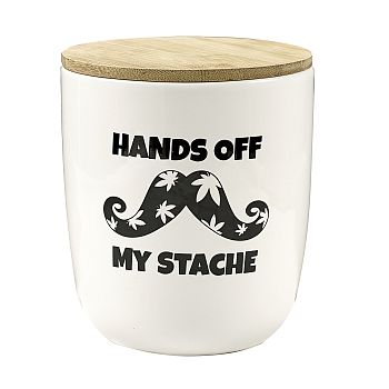 Hands Off My Stache - Novelty stash jar - large