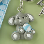 adorable baby elephant with blue design key chain