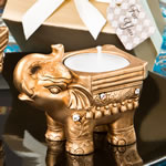 Gold Good luck Indian Elephant candle holder