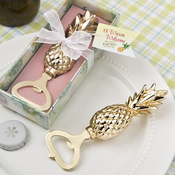 Warm Welcome Collection gold pineapple themed bottle opener