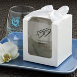 White Gift Box With White SatinBow: 3" x 3" x 3.5"