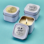 Personalized Metallic travel  Candle Tin
