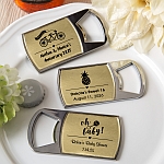 Personalized metallics collection bottle opener  with clear epoxy dome cover