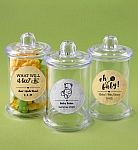 Personalized metallic collection clear acrylic apothecary jar with lid