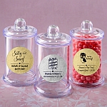 Personalized metallic collection clear acrylic apothecary jar with lid