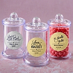 Personalized metallic collection clear acrylic apothecary jar with lid