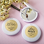 Personalized metallics collection compact mirror - wedding
