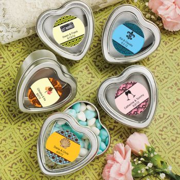 <em>Personalized Expressions Collection</em> Silver Heart Shaped Mint Tins