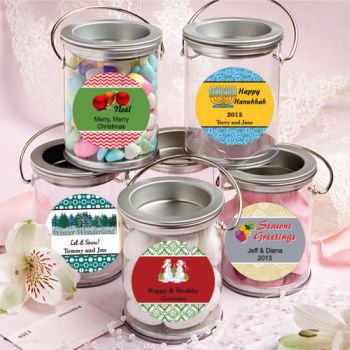 <em>Design Your Own Collection</em> Mini Paint Cans Favors - Holiday Themed