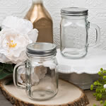 12 Ounce Perfectly Plain Glass Mason Jar with Handle  from Fashioncraft&reg;