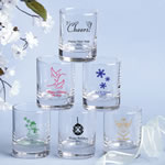 Round Shot Glass/Votive Candle Holder - Holiday Designs