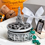 Eiffel Tower design curio box favors